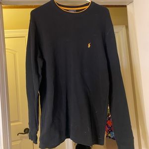 Ralph Lauren Polo size Medium. Black with Gold/yellow trim/horse. Mens. Thermal